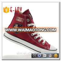 Latest canvas shoes printed black canvas sneakers casual shoes